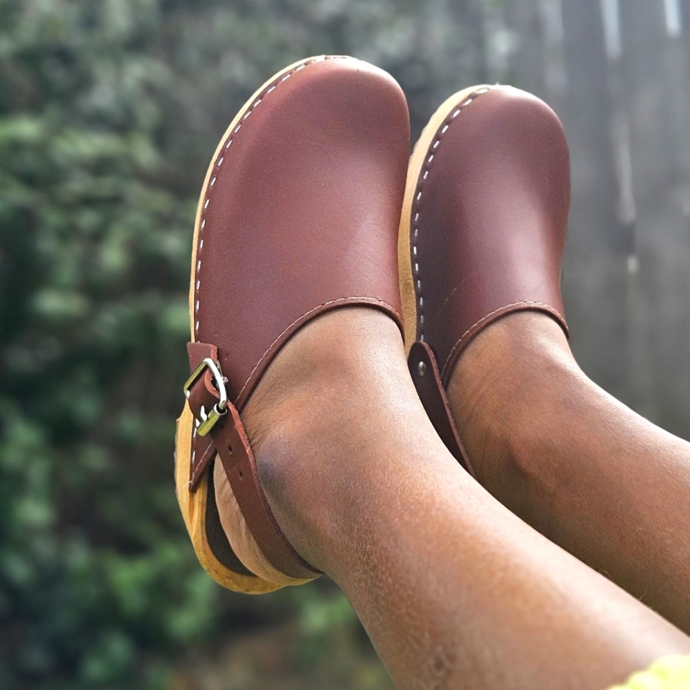 Leather Brown Clogs
